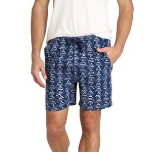 JACHS Men's Indigo Printed Stretch Twill Dock Beachy Casual Shorts Size M